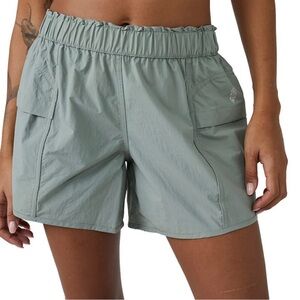 FP Movement by Free People In the Wild Shorts Grey Olive Light Army Green